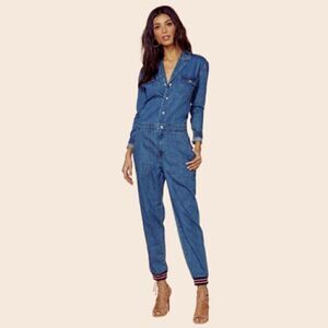 Neon Blonde Wayland Denim Boiler Suit Jumpsuit Size Small